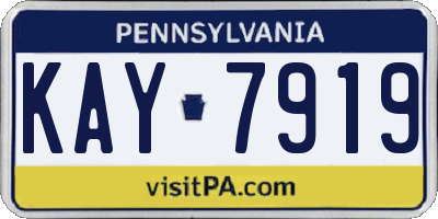 PA license plate KAY7919