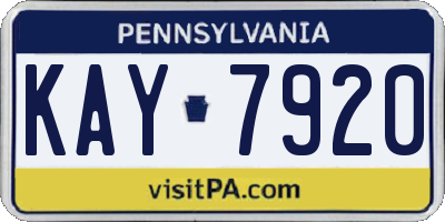 PA license plate KAY7920