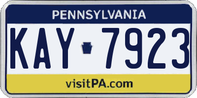 PA license plate KAY7923