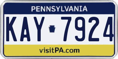 PA license plate KAY7924