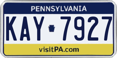 PA license plate KAY7927