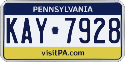 PA license plate KAY7928