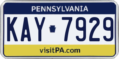PA license plate KAY7929