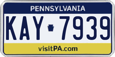 PA license plate KAY7939
