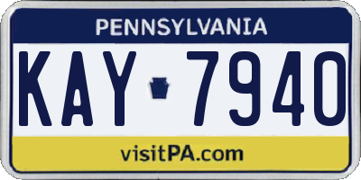 PA license plate KAY7940