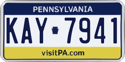 PA license plate KAY7941