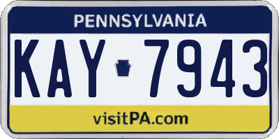 PA license plate KAY7943