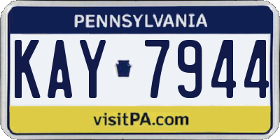 PA license plate KAY7944