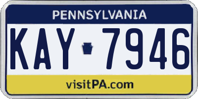PA license plate KAY7946