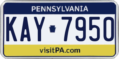 PA license plate KAY7950