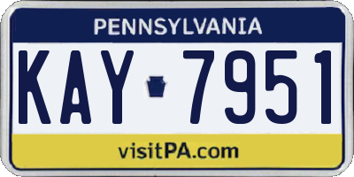 PA license plate KAY7951