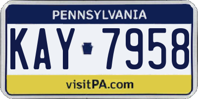 PA license plate KAY7958