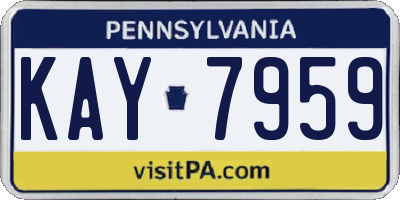 PA license plate KAY7959