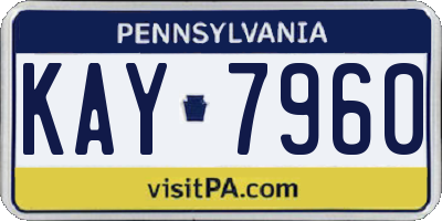 PA license plate KAY7960