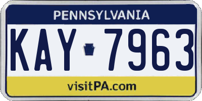 PA license plate KAY7963