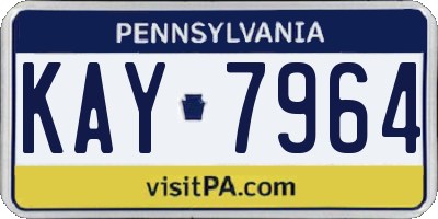 PA license plate KAY7964