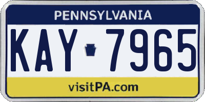 PA license plate KAY7965