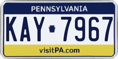 PA license plate KAY7967
