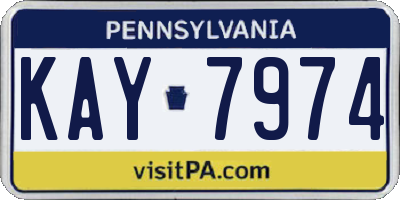 PA license plate KAY7974