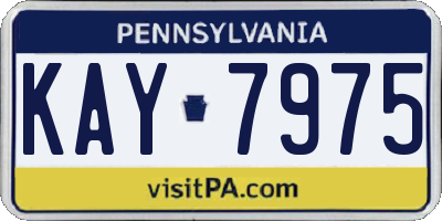PA license plate KAY7975