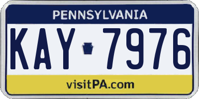 PA license plate KAY7976
