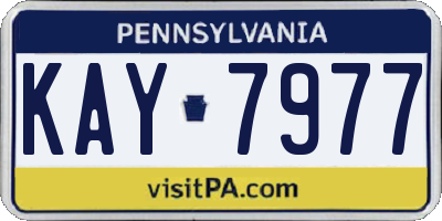 PA license plate KAY7977
