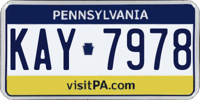 PA license plate KAY7978