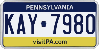 PA license plate KAY7980