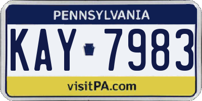 PA license plate KAY7983