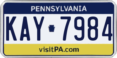 PA license plate KAY7984