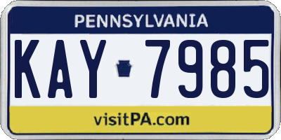 PA license plate KAY7985