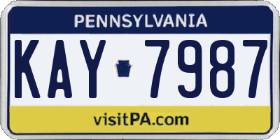 PA license plate KAY7987
