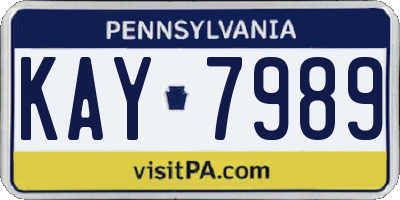 PA license plate KAY7989