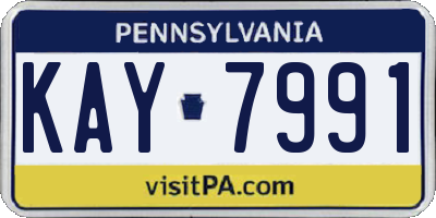 PA license plate KAY7991