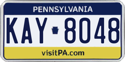 PA license plate KAY8048