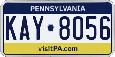 PA license plate KAY8056