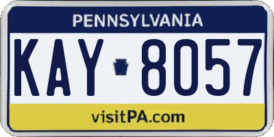 PA license plate KAY8057