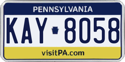 PA license plate KAY8058