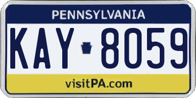 PA license plate KAY8059