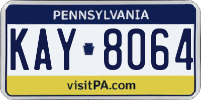 PA license plate KAY8064