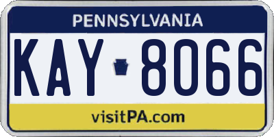 PA license plate KAY8066