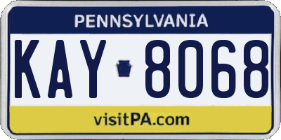 PA license plate KAY8068