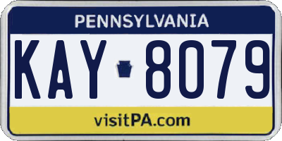 PA license plate KAY8079