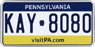 PA license plate KAY8080