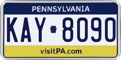 PA license plate KAY8090