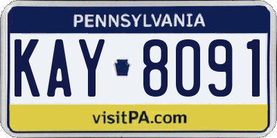 PA license plate KAY8091