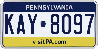 PA license plate KAY8097