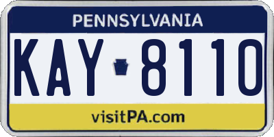 PA license plate KAY8110