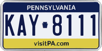 PA license plate KAY8111