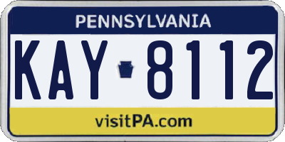 PA license plate KAY8112